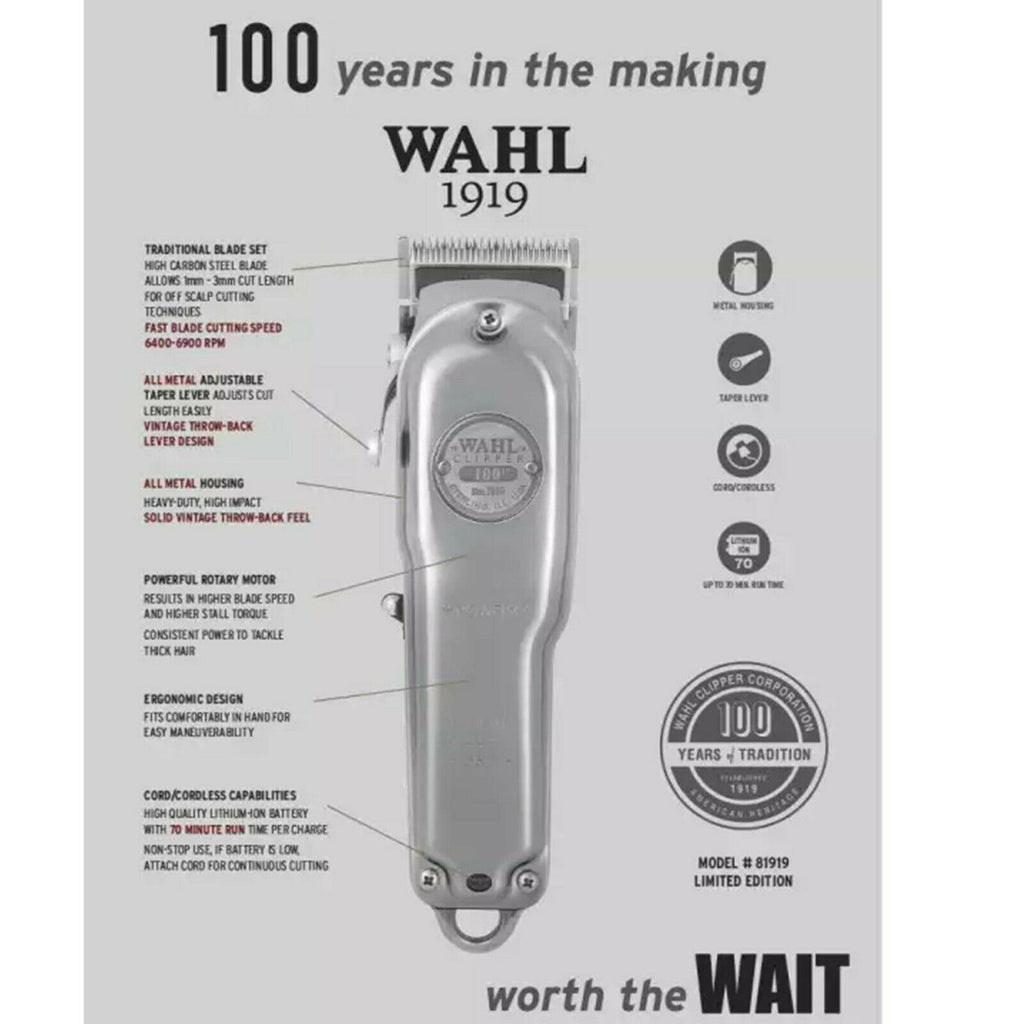 Wahl 100 Year Anniversary 1919 Metal Limited Edition Clipper Set Express Ship