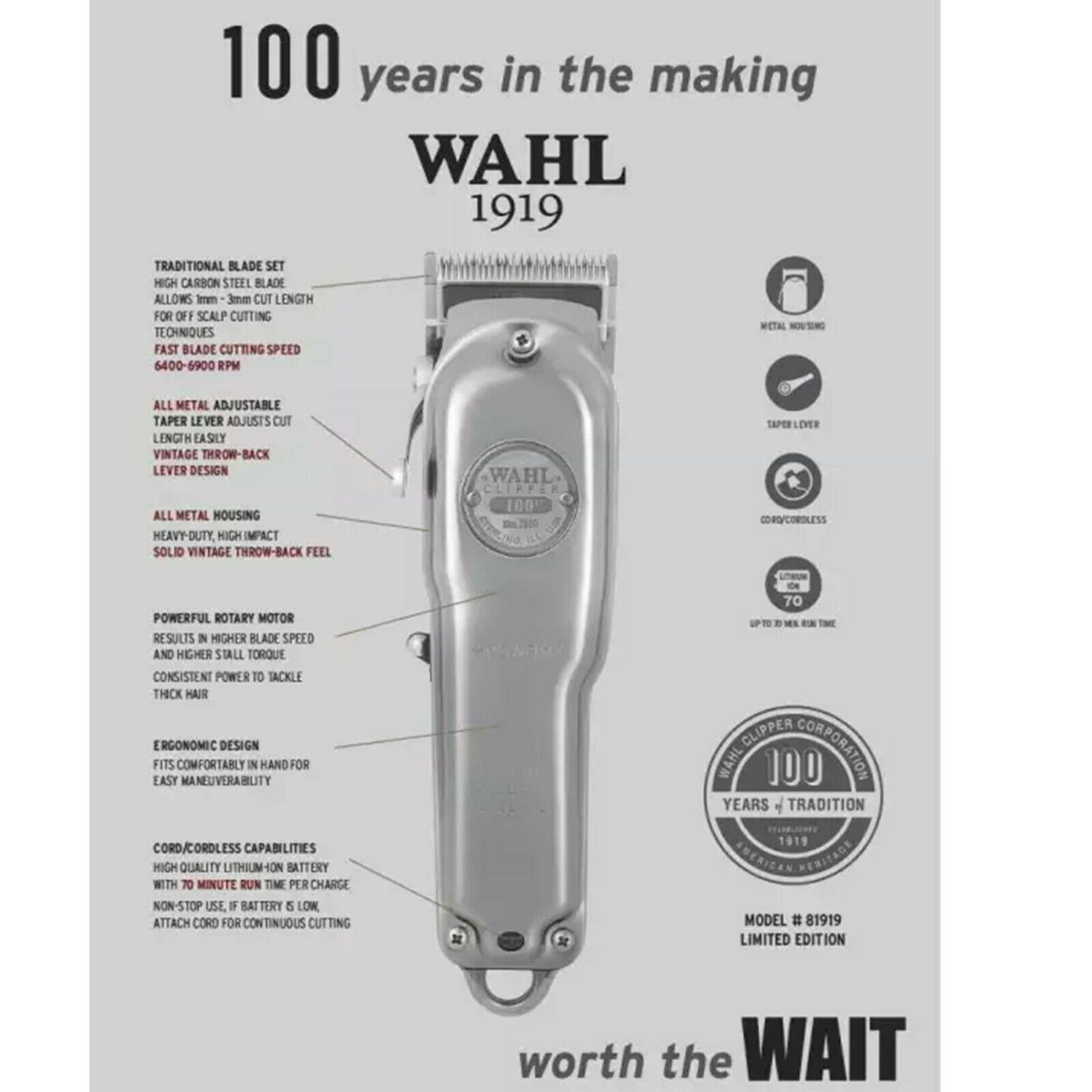 Wahl 100 Year Anniversary 1919 Metal Limited Edition Clipper Set Express Ship