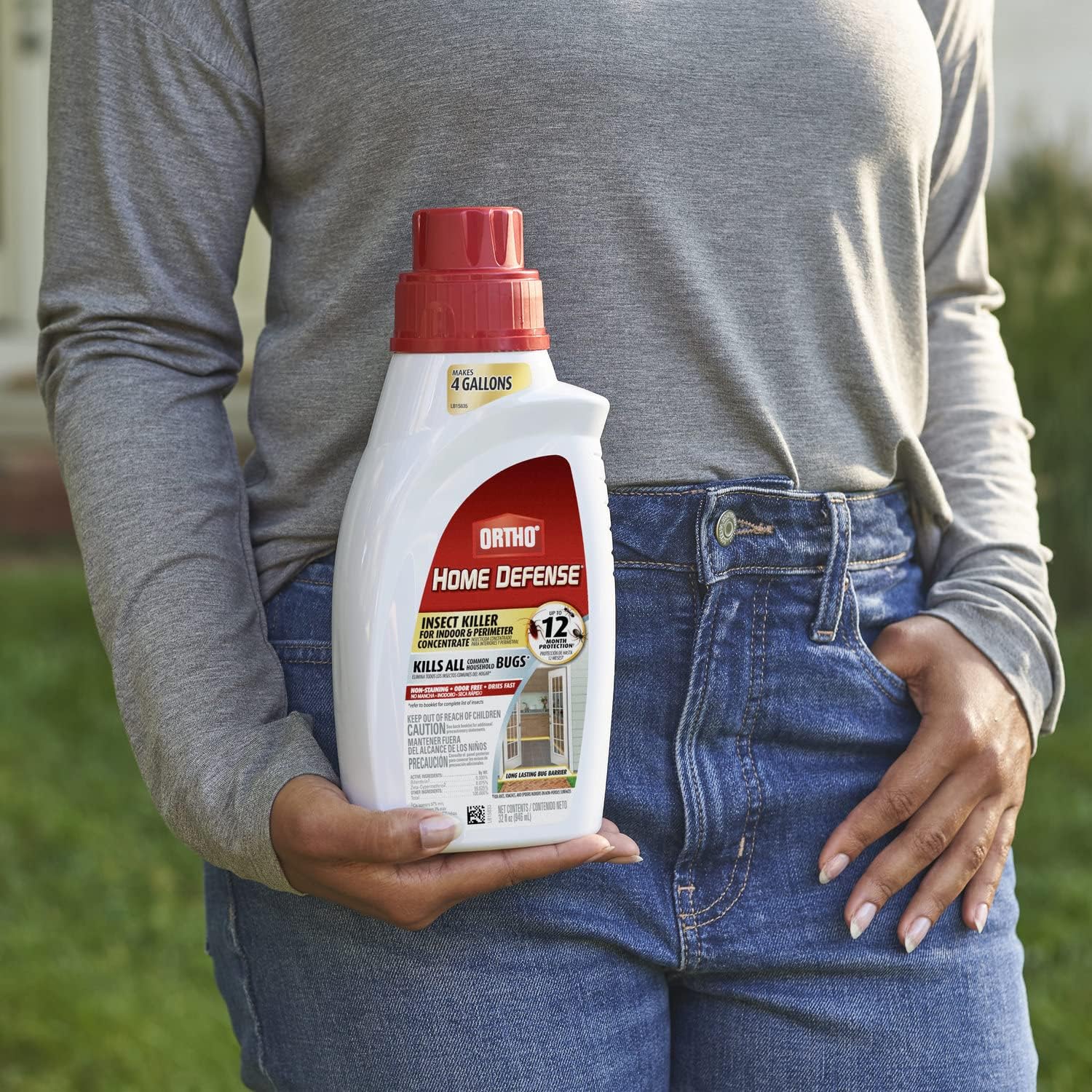 Ortho Home Defense Insect Killer for Indoor &amp; Perimeter Concentrate: Makes 4 Gallons, Odor Free, Dries Fast, 32 fl. oz.