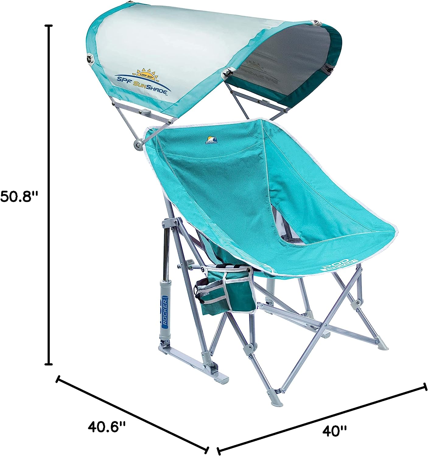 GCI Outdoor Waterside Pod Rocker with SunShade Rocking Chair &amp; Outdoor Camping Chair With Canopy