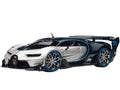 Bugatti Vision Gran Turismo "16" Argent Silver and Blue Carbon Fiber 1/18 Model Car by Autoart