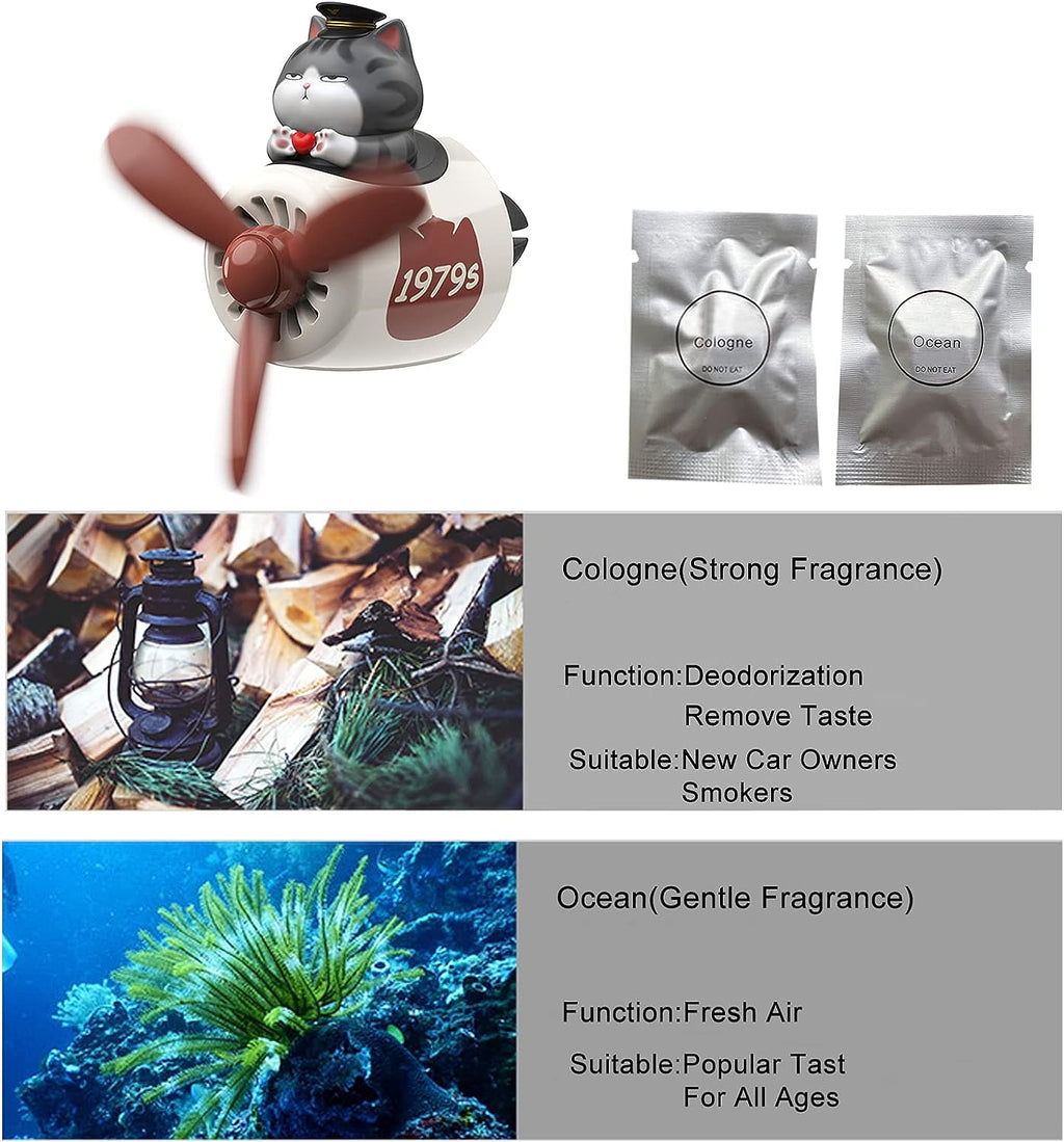 Cacacece Car Air Fresheners Cute Cat Pilot Car Air Outlet Creative Car Perfume Fragrance