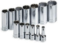 SK 4453 13 Piece 3/8-Inch Drive 12 Point Deep 1/4-Inch to 1-Inch Standard Socket Set