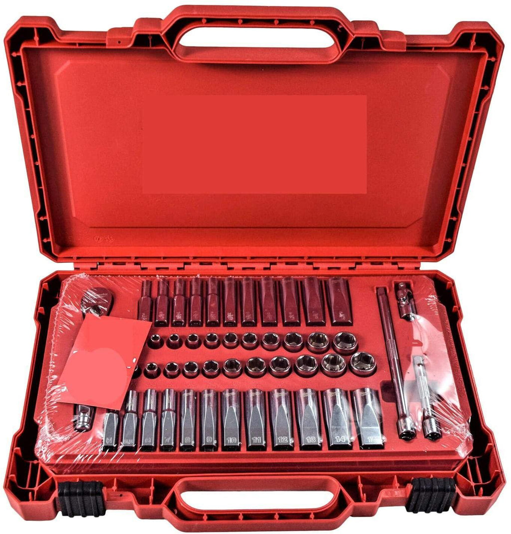 50pc 1/4" /Metric Ratchet and Socket Mechanics Tool Set Red-Tool set-Tools for mechanics-Mechanic tools-Small tool set-Hand tools for mechanics-Mini tool set-Needle nose pliers-Hand tools