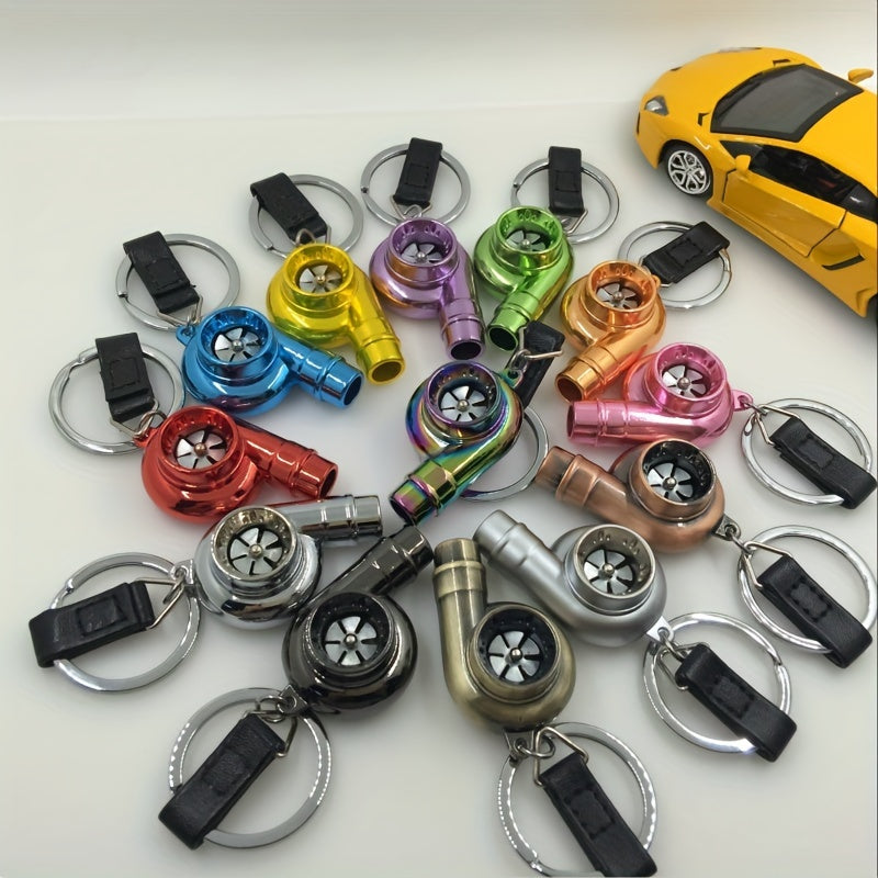 Real Whistle Sound Turbo Keychain Sleeve Bearing Spinning Turbo Key Chian Auto Part Turbine Turbocharger Key Ring Key Holder Accessoies