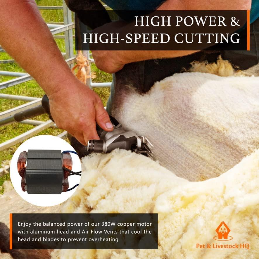Sheep Shears Electric Clippers - 380W Professional Farm Livestock Shearing Machine - Grooming Kit Animal Hair Cutting