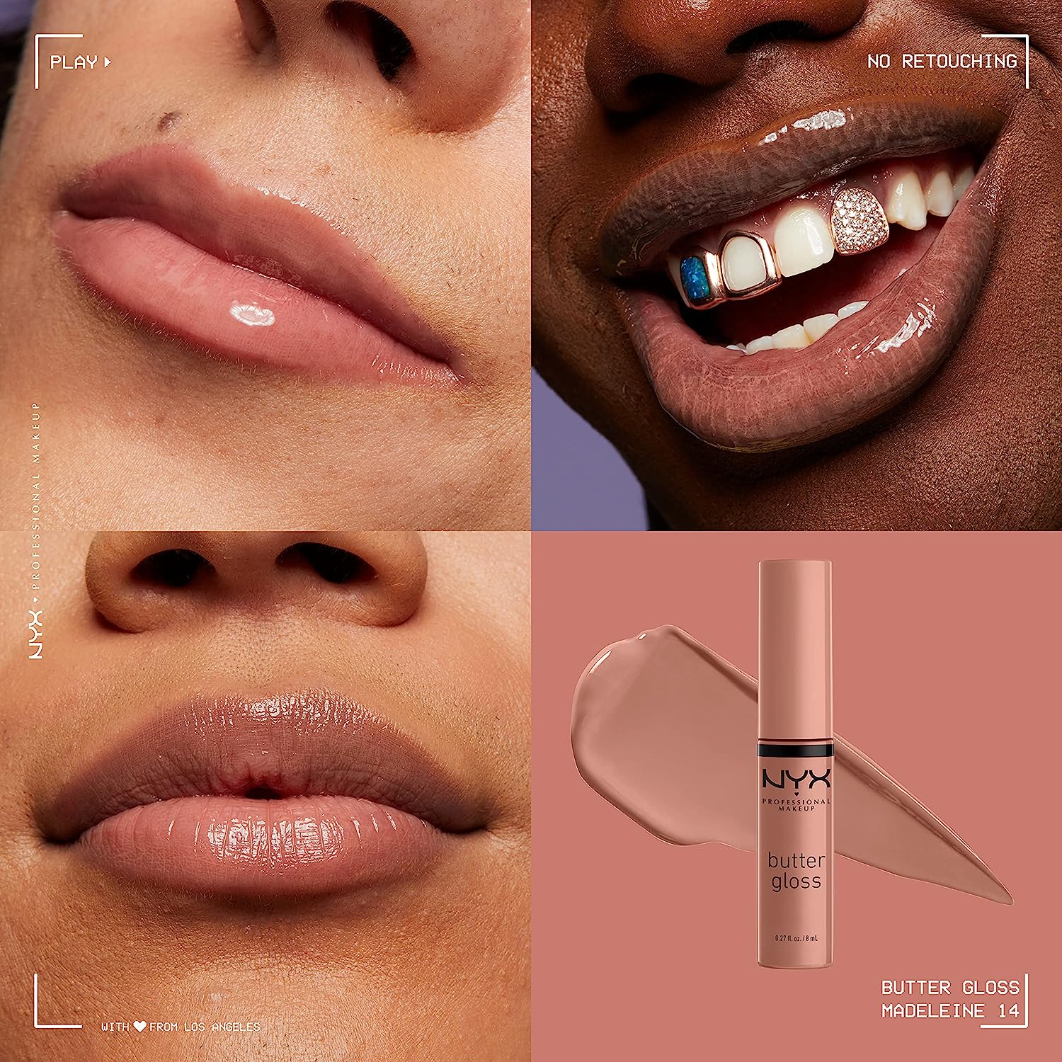 NYX PROFESSIONAL MAKEUP Butter Gloss, Non-Sticky Lip Gloss - Madeleine (Mid-Tone Nude)
