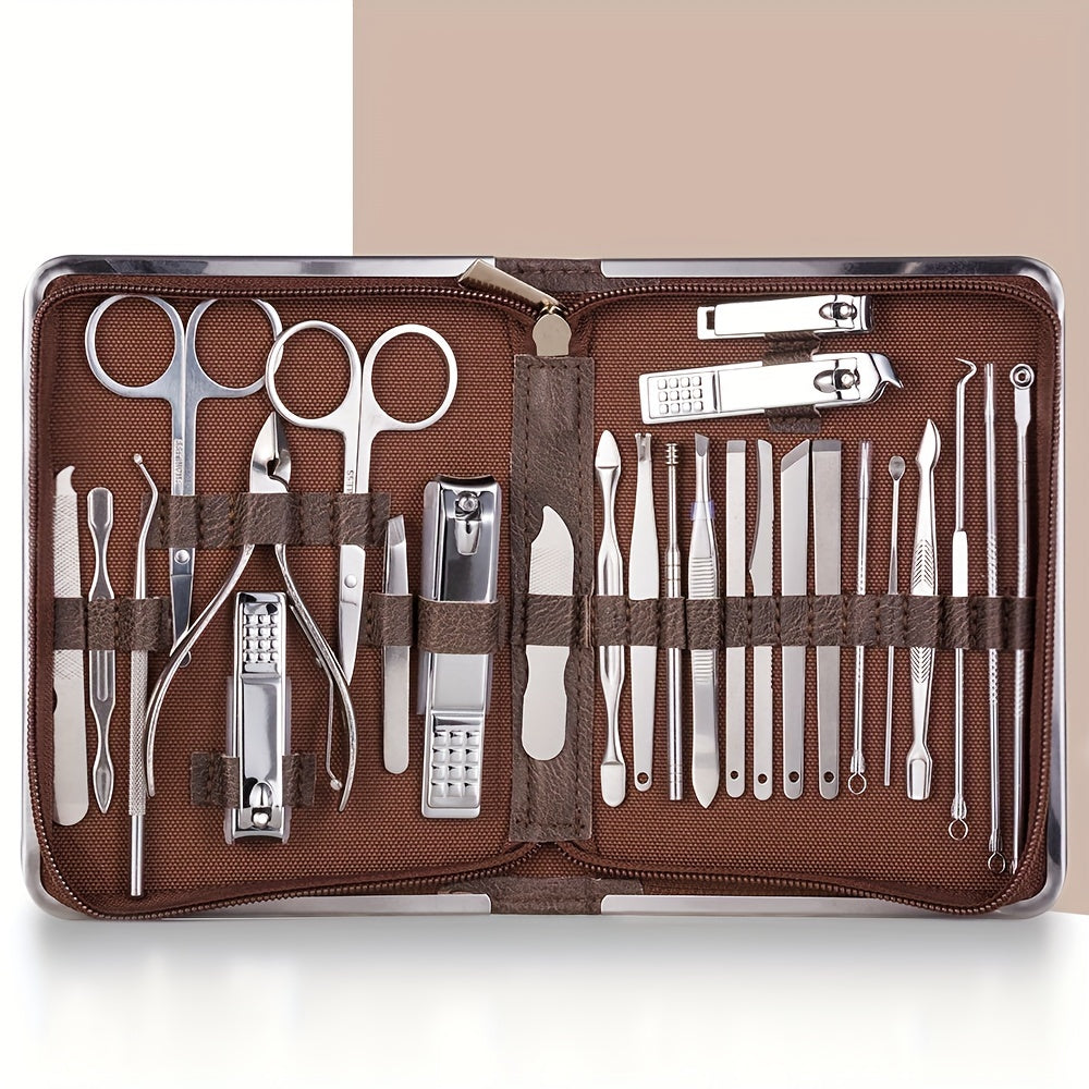 Nail Clipper Set 11/26pcs Set Manicure Set  Anti Splash Fingernail Cutter  Steel Nail Scissor Cuticle Tools