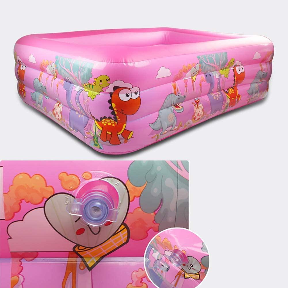 YB&amp;GQ Home Use Family LounPool for Adults &amp; Children,Cartoon Pattern Kiddie Pool Bathtub for Summer Water Party,LarOutdoor Inflatable Swimming Pool Pink 150x105x50cm(59x41x20inch)