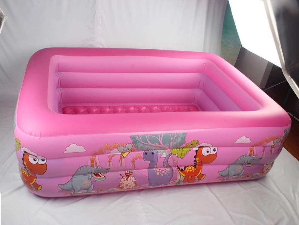YB&amp;GQ Home Use Family LounPool for Adults &amp; Children,Cartoon Pattern Kiddie Pool Bathtub for Summer Water Party,LarOutdoor Inflatable Swimming Pool Pink 150x105x50cm(59x41x20inch)