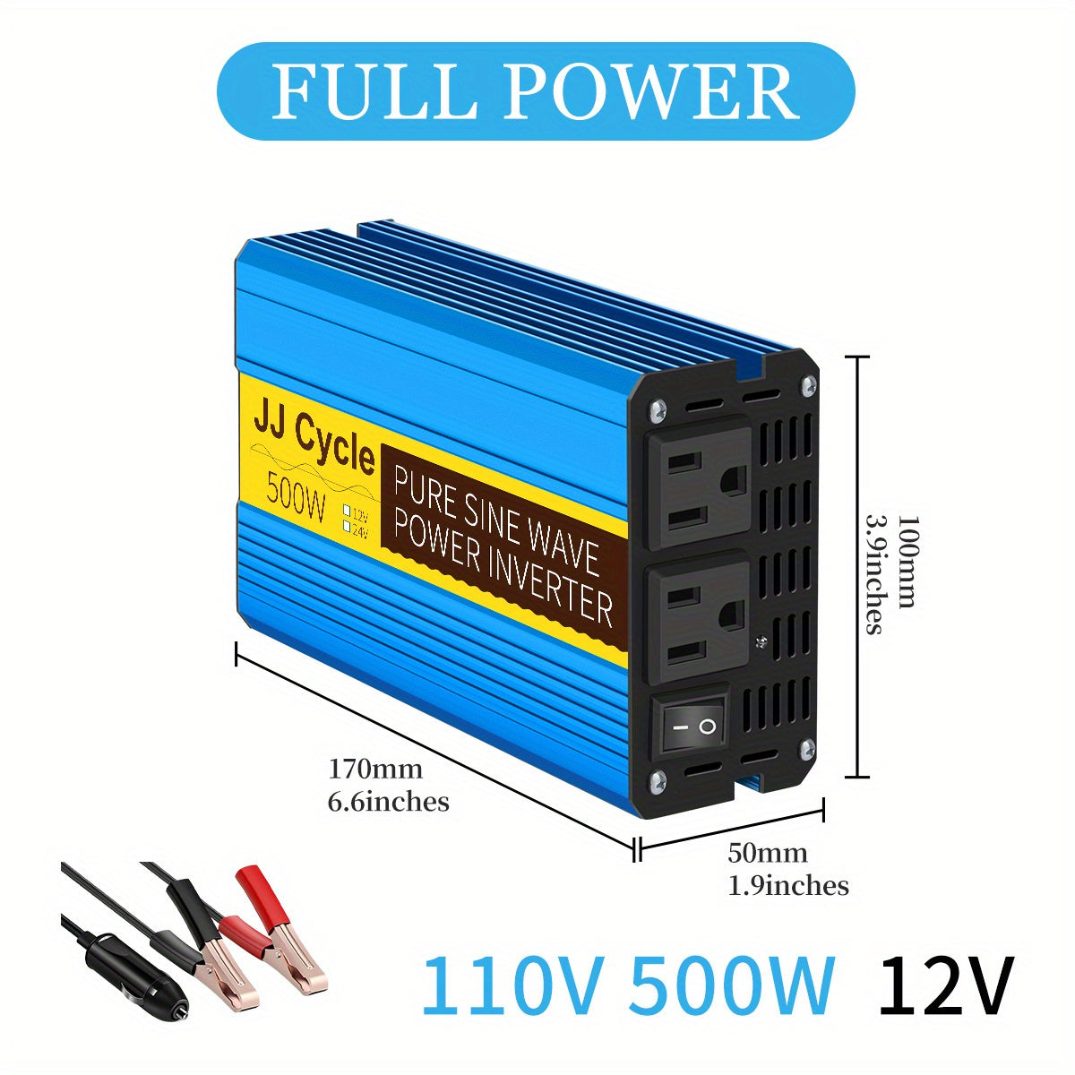 Pure Sine Wave Power Inverter 12V/24V To 110V 60HZ 500W 1000W 1500W 2000W DC To AC VoltaConverter Power Supply