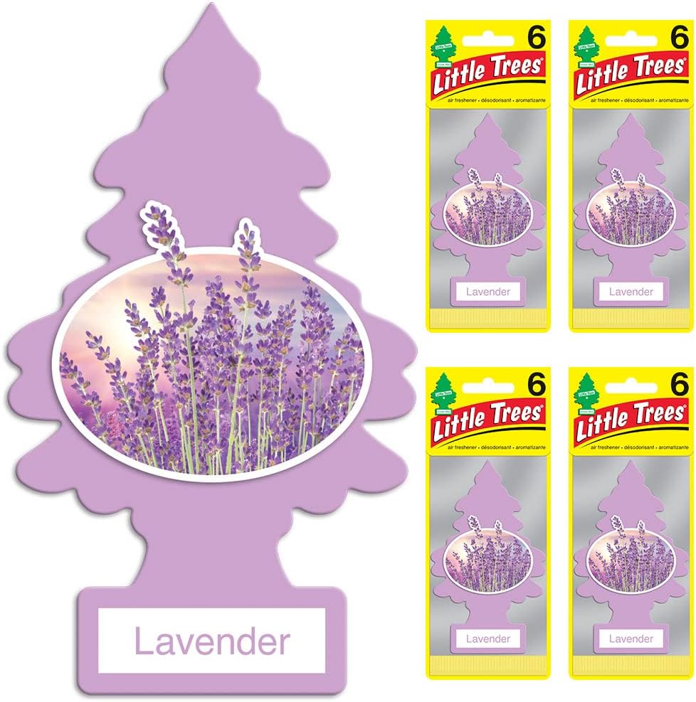 LITTLE TREES Air Fresheners Car Air Freshener. Hanging Tree Provides Long Lasting Scent for Auto or Home. Lavender, 24 Air Fresheners