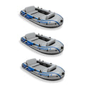 Excursion Inflatable Rafting Fishing 4 Person Boat w/ Oars &amp; Pump (3 Pack)