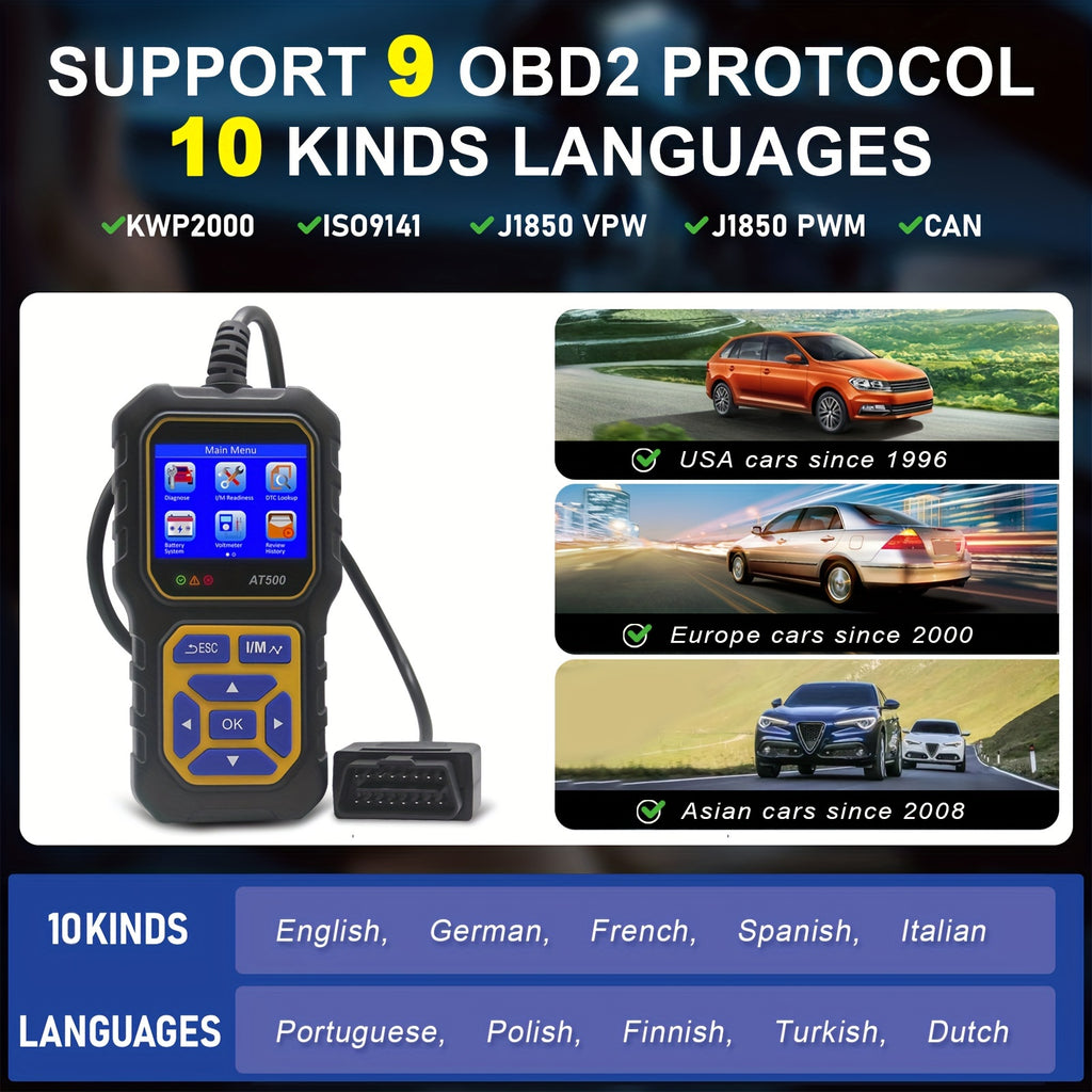 Car Code Reader, OBD2 Scanner Check Engine Light Fault Code Reader Scanner CAN Diagnostic Scan Tool For All OBDII Protocol Cars Since1996