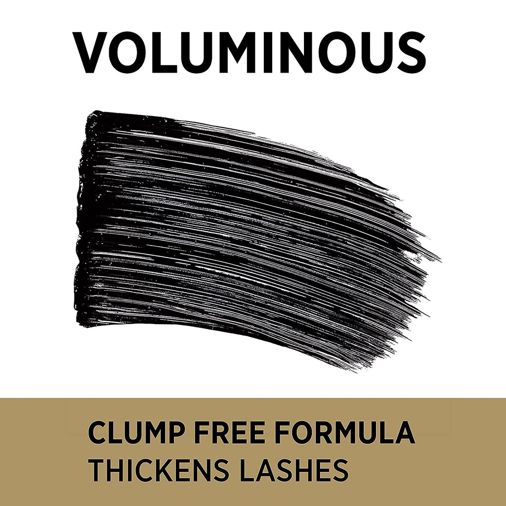 L'Oreal Paris Makeup Voluminous Original Washable Bold Eye Volume Building Mascara, Builds Lashes up to 2X Natural Thickness, Smudge Free, Clump Free, Carbon Black, 2 count