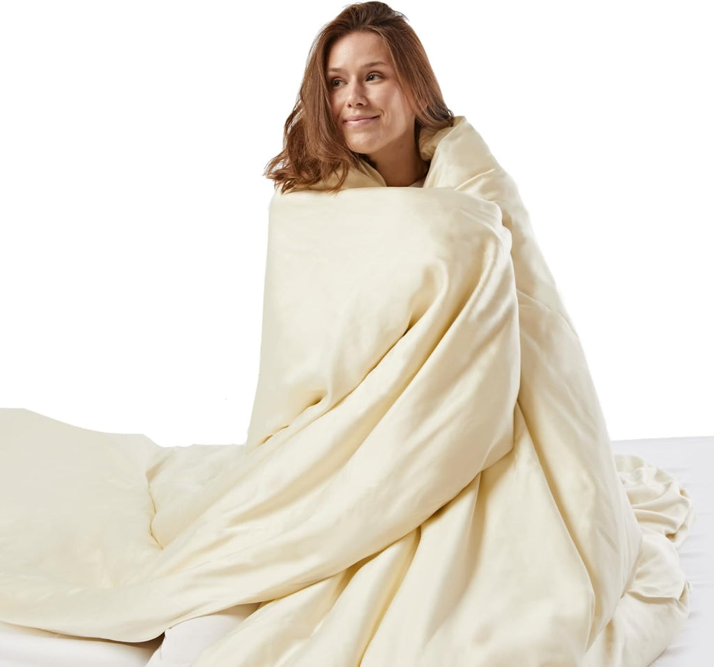 Vesta Cooling Duvet Cover | Bamboo Duvet Cover for Hot Sleeper, Soft, Breathable &amp; Lightweight, Coconut Button Closure, King/Cal King, 104" x 90", Tam Yellow