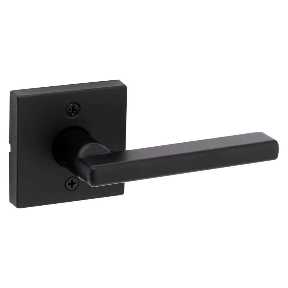 Halifax Square Matte Black Half-Dummy Door Lever