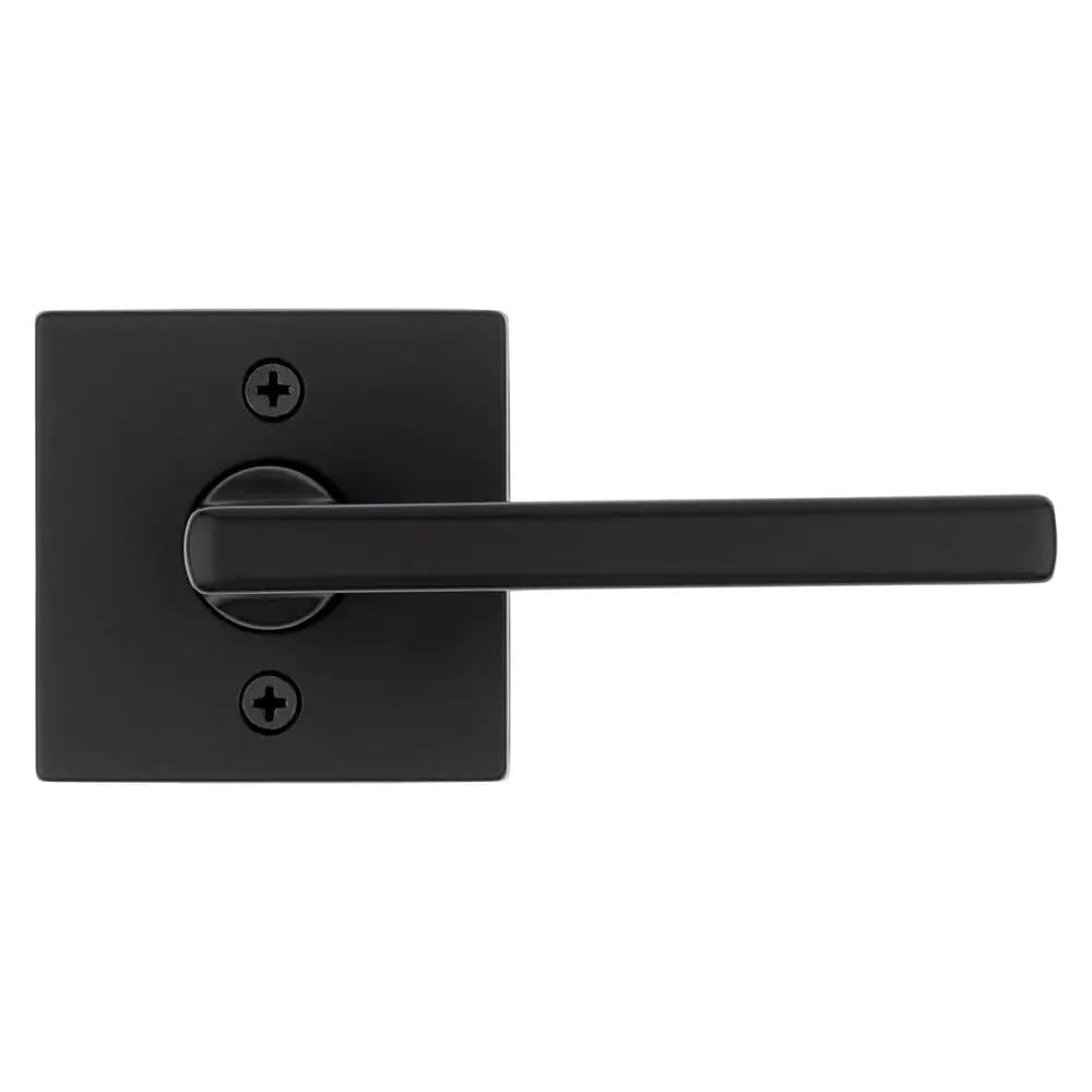 Halifax Square Matte Black Half-Dummy Door Lever