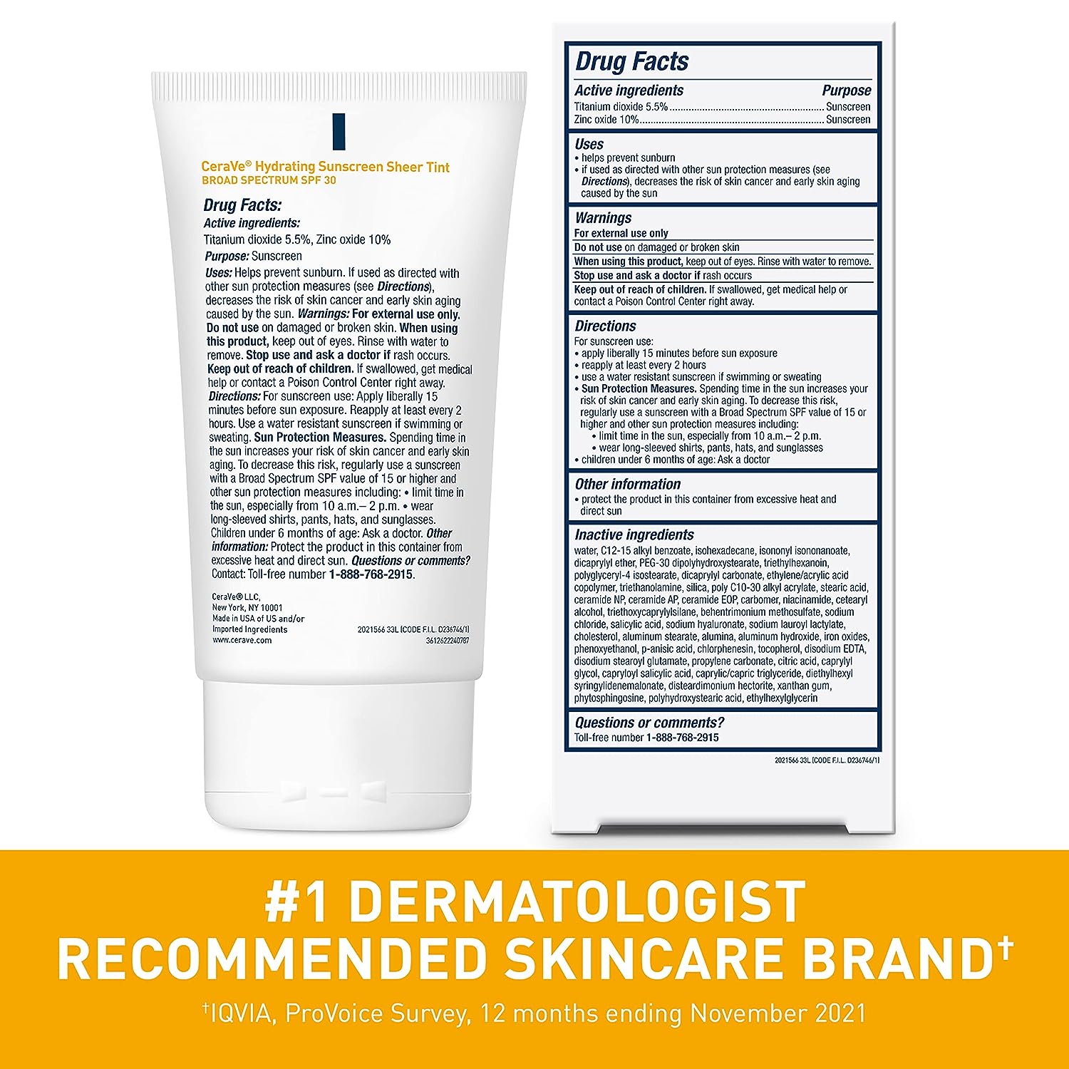 CeraVe Tinted Sunscreen with SPF 30 | Hydrating Mineral Sunscreen With Zinc Oxide &amp; Titanium Dioxide | Sheer Tint for Healthy Glow | 1.7 Fluid Ounce