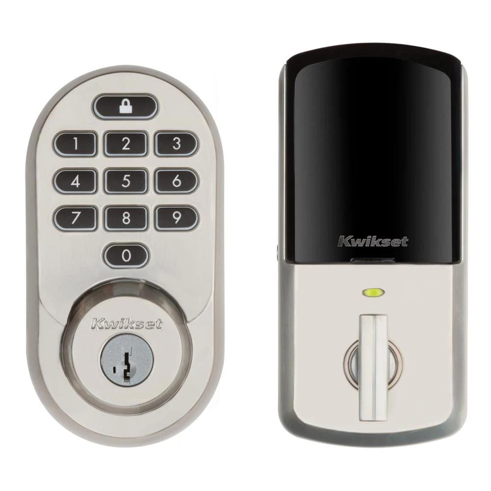 HALO Satin Nickel Keypad Wi-Fi Electronic Single-Cylinder Smart Lock Deadbolt featuring SmartKey Security