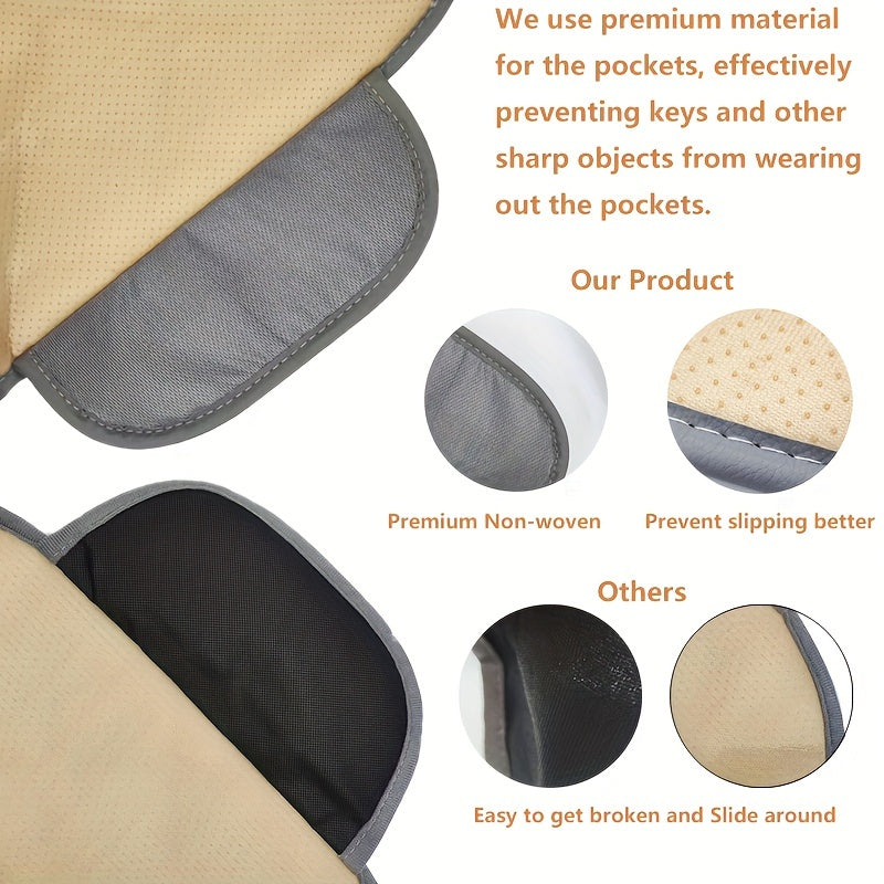 1pc / 3 Pcs Car Seat Cushion, Non-Slip Rubber Bottom With StoraPouch,Premium Comfort Memory Silk Cotton, Car Seat Pad Universal