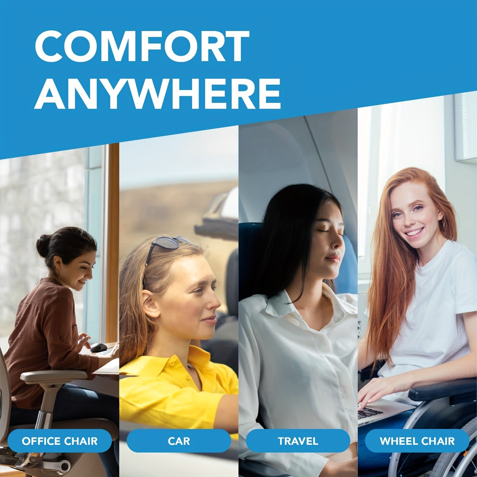 Memory Foam Car Seat Pad, Soft And Comfortable For Long Driving