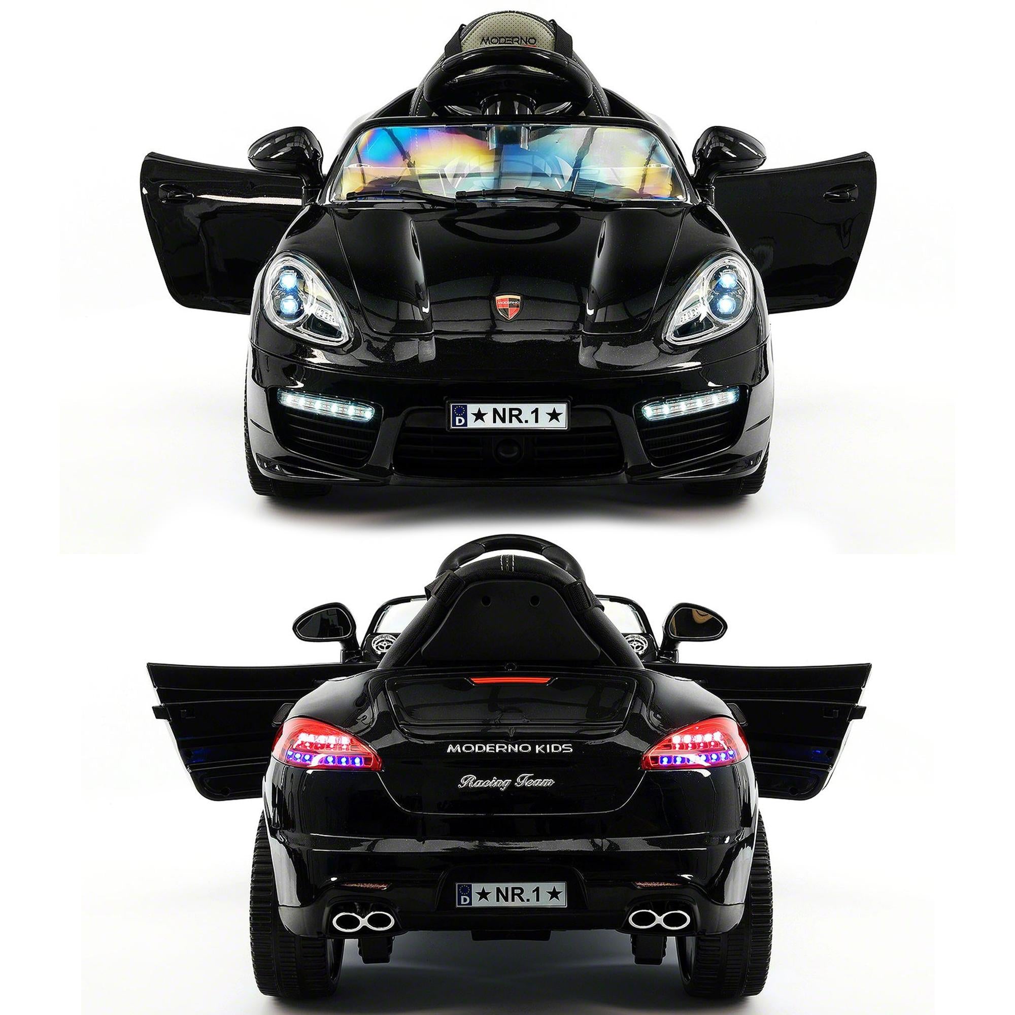 2023 Kids Sports 12V Ride On Car Battery Powered W/ Dining Table, Leather Seat, LED Lights