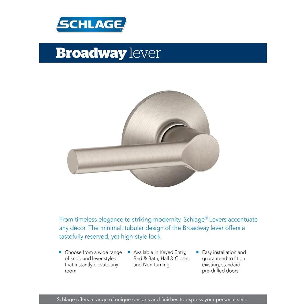 Broadway Matte Black PassaHall/Closet Door Lever with Greenwich Trim