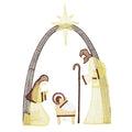 60 in. Nativity Scene Christmas Yard Decorations with LED lights, Gold