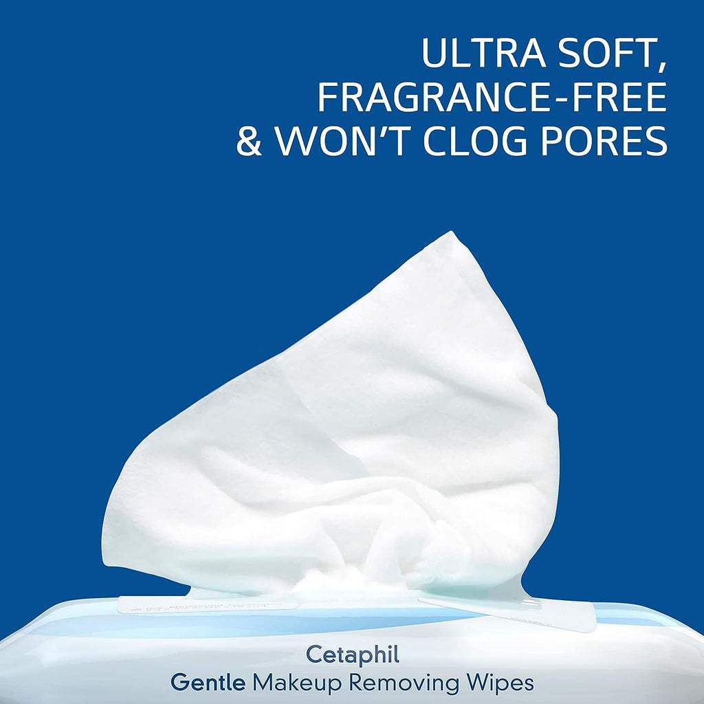 Cetaphil Gentle Makeup Removing Face Wipes, Daily Cleansing Facial Towelettes Gently Remove Makeup, Fragrance and Alcohol Free, 25 Count