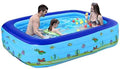 LITIAN Environmental Protection PVC Inflatable Pool Children's Swimming Paddling Pool Indoor Outdoor Rectangular Swimming Pool Three Ring Printing 130 90 48cm