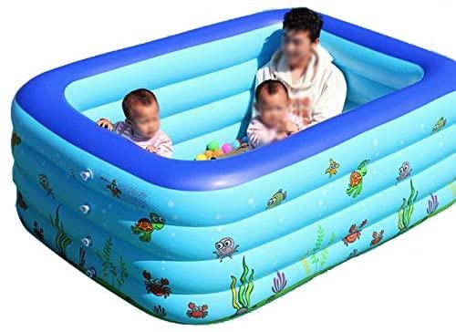LITIAN Environmental Protection PVC Inflatable Pool Children's Swimming Paddling Pool Indoor Outdoor Rectangular Swimming Pool Three Ring Printing 130 90 48cm