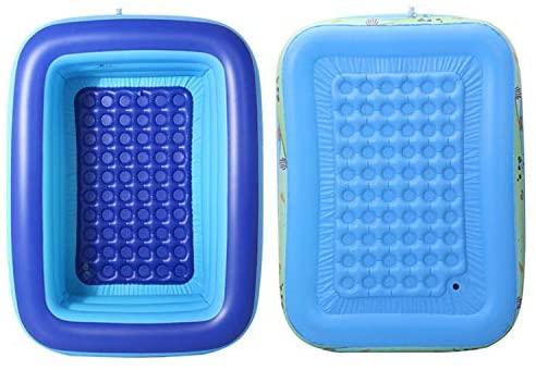 LITIAN Environmental Protection PVC Inflatable Pool Children's Swimming Paddling Pool Indoor Outdoor Rectangular Swimming Pool Three Ring Printing 130 90 48cm