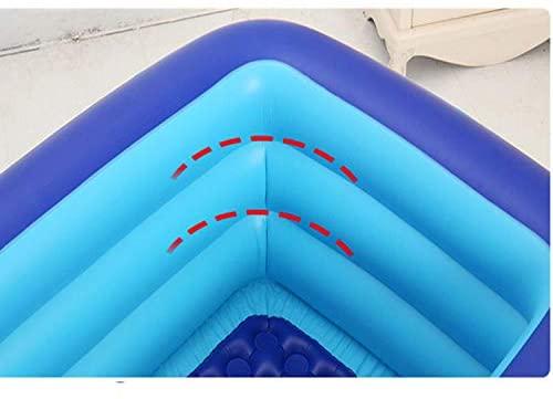 LITIAN Environmental Protection PVC Inflatable Pool Children's Swimming Paddling Pool Indoor Outdoor Rectangular Swimming Pool Three Ring Printing 130 90 48cm