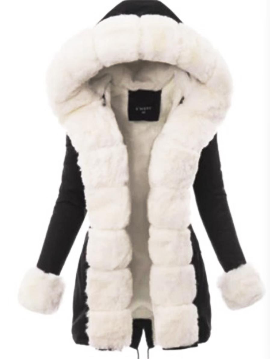 Hooded Coat Fur Collar Cotton Coat