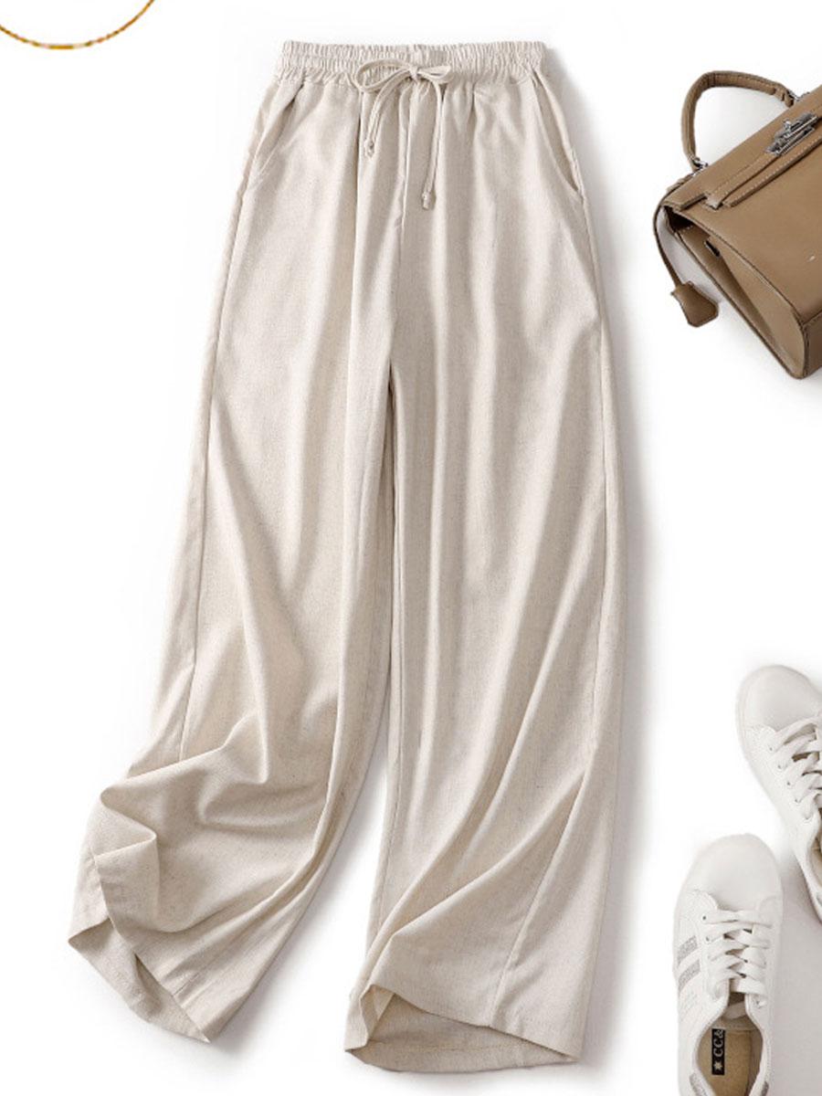 Cotton And Linen Casual Wide-leg Loose Pants