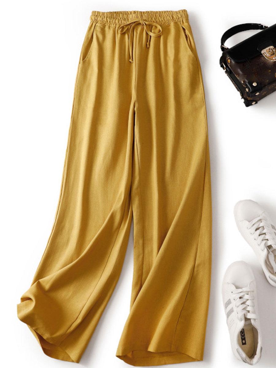 Cotton And Linen Casual Wide-leg Loose Pants