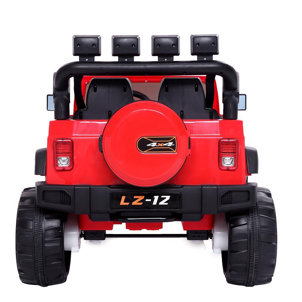Ktaxon 12V Kids Ride-On Truck Car with Remote Control, 3 Speeds, LED Lights, AUX/ USB / TF Cards - Red