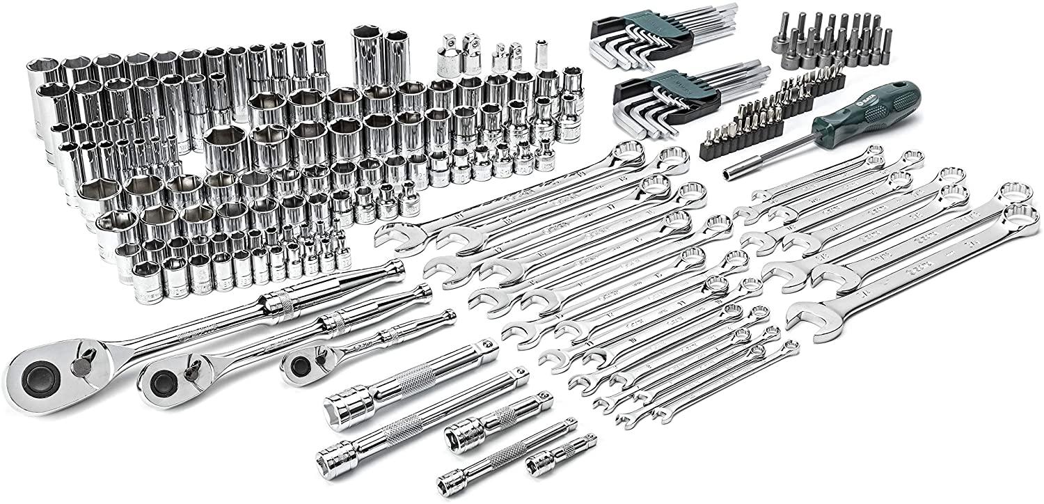 SATA 213-Piece 1/4-Inch, 3/8-Inch, 1/2-Inch Drive Three Drawer Mechanic's Tool Set With 72T Ratchets and 107 Sockets- ST09512U