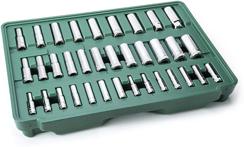 SATA 213-Piece 1/4-Inch, 3/8-Inch, 1/2-Inch Drive Three Drawer Mechanic's Tool Set With 72T Ratchets and 107 Sockets- ST09512U