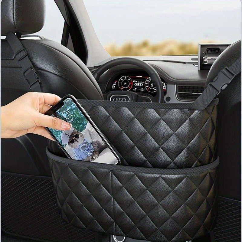 Organize Your Car With This Stylish PU Leather Handbag Holder - Keep Your Belongings Secure And Within Reach!
