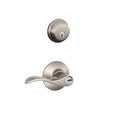 Accent Satin Nickel Single Cylinder Deadbolt and Entry Door Lever Combo Pack