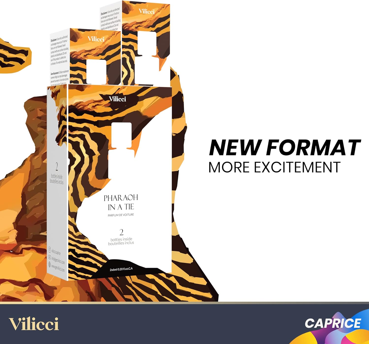 Vilicci Car Air Freshener, Pharaoh In a Tie Scent, Long Lasting Fragrance for Auto and Home, 1 Bottle of Car Perfume