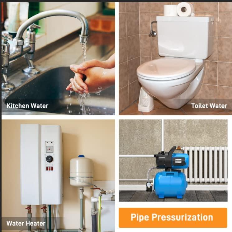 FOTING 1.6HP Shallow Well Pump with Pressure Tank 1268GPH Irrigation Pump, Automatic Water Booster Pump for Home Garden Lawn Farm