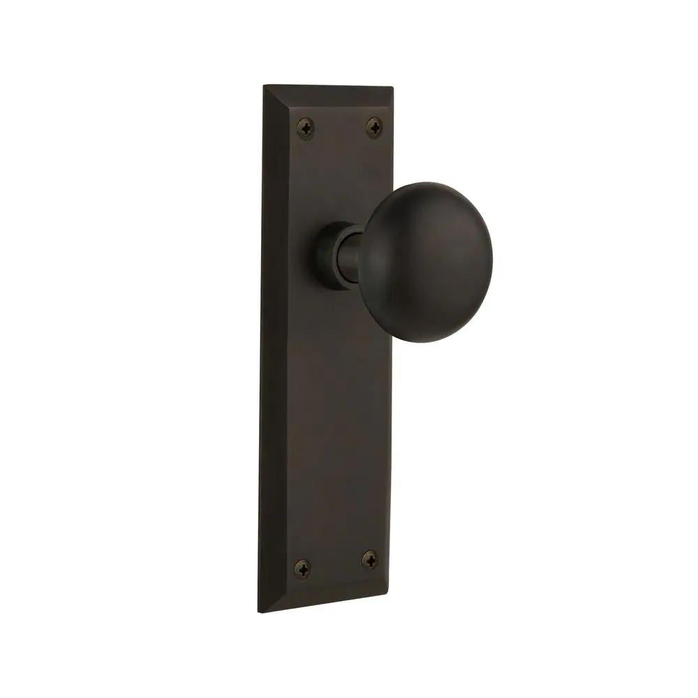 York Plate Double Dummy York Door Knob in Oil-Rubbed Bronze