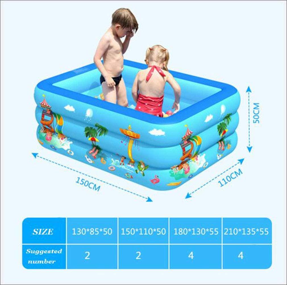 Outdoor Kids Swimming Pool,PVC Abrasion-Resistant Inflatable Swimming Pool,Family Swimming Pool Above Ground, Paddling Pool Tub for Ages 3+,210cm