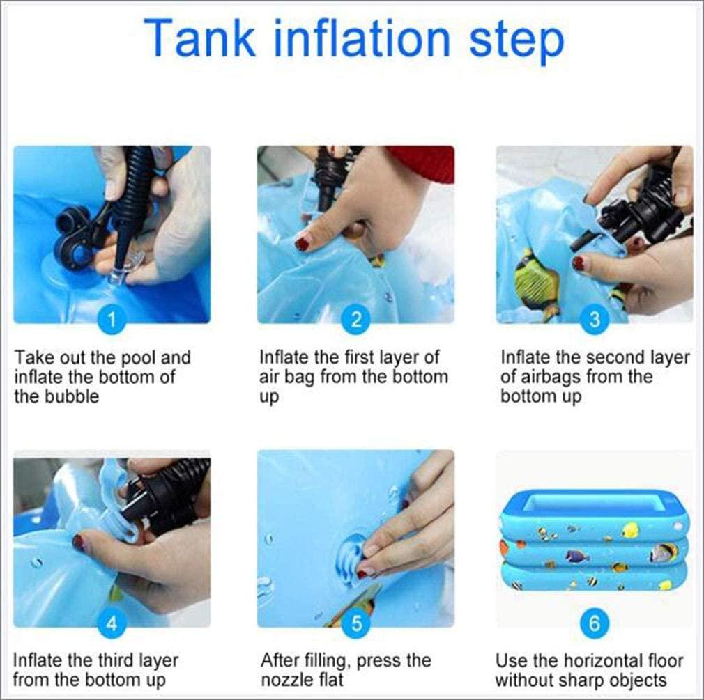 Outdoor Kids Swimming Pool,PVC Abrasion-Resistant Inflatable Swimming Pool,Family Swimming Pool Above Ground, Paddling Pool Tub for Ages 3+,210cm