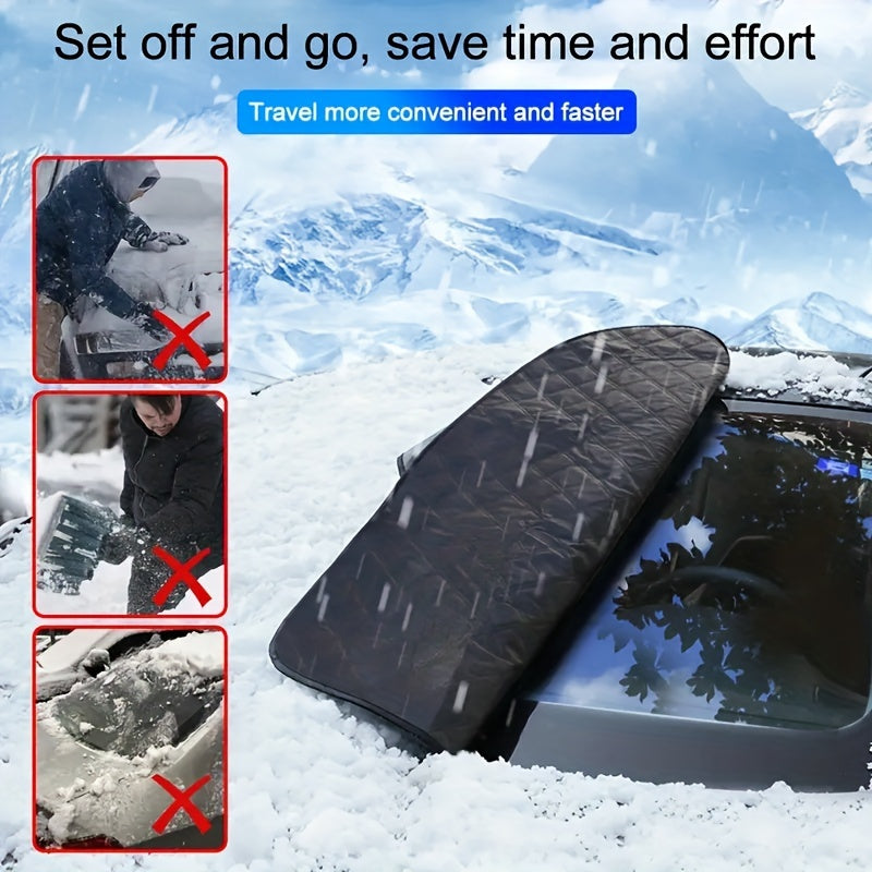 Car Snow Cover Sunshade,Thickened Car Snow Visor 9 Magnets Are Strongly Fixed, Protecting The Car's Front Windshield From Sunlight, UV And Snow, Etc.