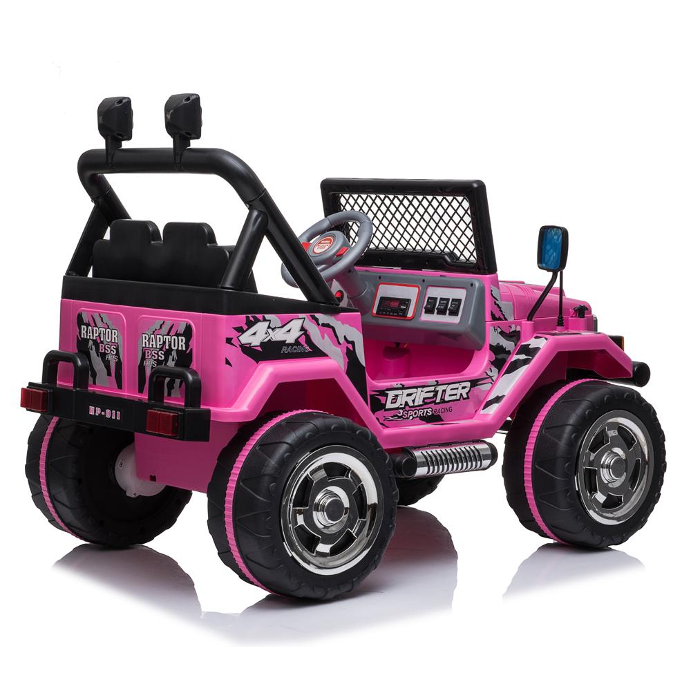 2023 Newest Electric Cars for Kids, Kids Electric Ride-On Truck, 3 Speeds Remote Control Car with LED Lights for Boys Girls Christmas Gifts to Ride on Pavement Grass Mud Gravel and Hills, Pink, Q8041