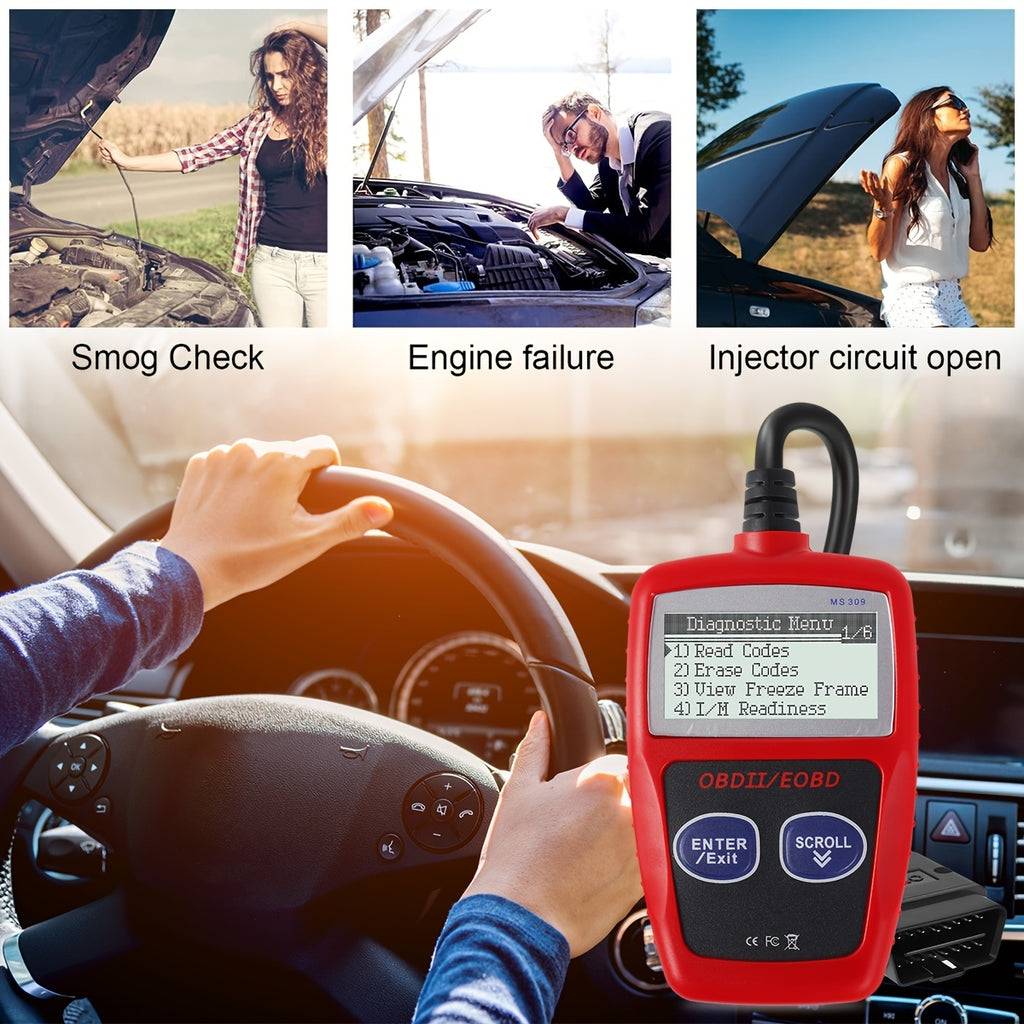 Car Fault Code Reader I/M Readiness Accurate Engine Diagnostic Scanner OBD2 Scanner Read And Erase Fault Code View Freeze Data CAN Diagnostic Tool